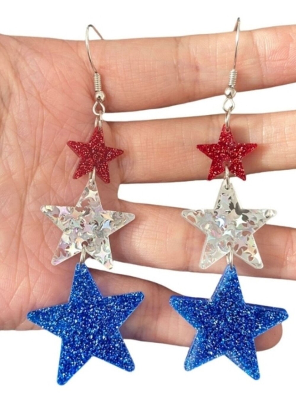 Patriotic USA Dangle Earrings